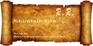 Rubinstein Rita névjegykártya