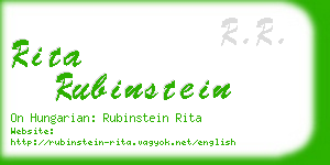 rita rubinstein business card